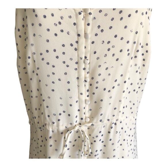 Rails NWT Frida Ivory Speckled Dot Drawstring Waist Flowy Ruffle Hem Midi Dress - Picture 4 of 16